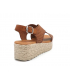 Eva Frutos 714 Grabado marron | Sandale plateforme aspect cuir tressé semelle gel confort