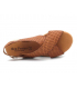 Eva Frutos 714 Grabado marron | Sandale plateforme aspect cuir tressé semelle gel confort