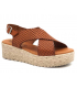 Eva Frutos 714 Grabado marron | Sandale plateforme aspect cuir tressé semelle gel confort
