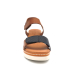 Eva Frutos 565 marron et noir, sandale compensé confort fermeture scratchs