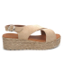 Eva Frutos 714 beige aspect nubuck | Sandale plateforme en cuir semelle gel confort
