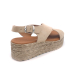Eva Frutos 714 beige aspect nubuck | Sandale plateforme en cuir semelle gel confort