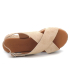 Eva Frutos 714 beige aspect nubuck | Sandale plateforme en cuir semelle gel confort