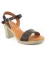 Nu pieds Eva Frutos 990 marron , sandale à talon en cuir mode et confortable