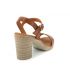 Eva Frutos 990 camel, sandale à talon en cuir mode et confortable