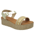 Eva frutos 788 or, sandale plateau confortable