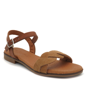 Sandale Eva frutos 3039 bride entrelacée marron