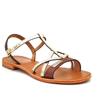 Sandale Les tropeziennes Hironela tan et or pour femmes