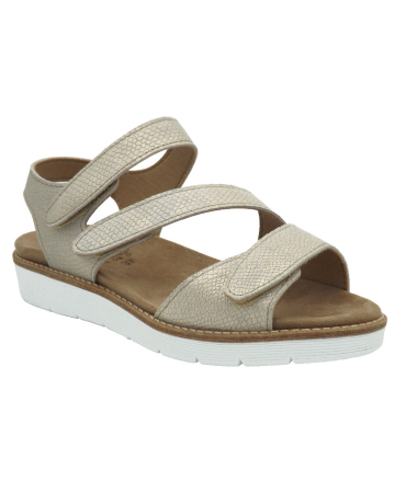 Altex Aeros beige sandale en cuir type confort pour femmes, avec semelle amovible