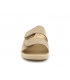 Mule confort Soir & Matin Velcro Chic en cuir beige , fermeture réglable par 2 velcros