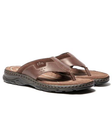 Tongs tbs Jaffare marron, semelle Ortholite 