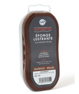 Eponge lustrante marron declermont pour cuir