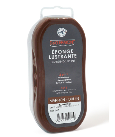 Eponge lustrante marron declermont pour cuir