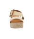 Eva Frutos 718 beige, sandale cuir velours et boucle marron