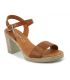 Sandale talon Eva Frutos 990 camel en cuir imitation croco