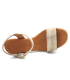 Sandale talon Eva Frutos 990 beige et doré, nu pieds en cuir confortable