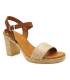 Sandale talon Eva Frutos 990 camel en cuir marron multi