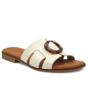 Mules EvaFrutos 3064 cuir beige, boucle ecaille