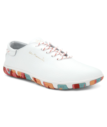 Tennis cuir pleine fleur TBS Jazaru Camouflage blanc et corail