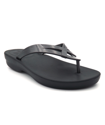 Monobo by Moniga tong Iris noir, look moderne semelle anatomique en Eva