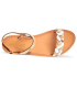 Nu-pieds Les Tropéziennes par M. Belarbi Hortense blanc et or, sandale plate en cuir pour femmes