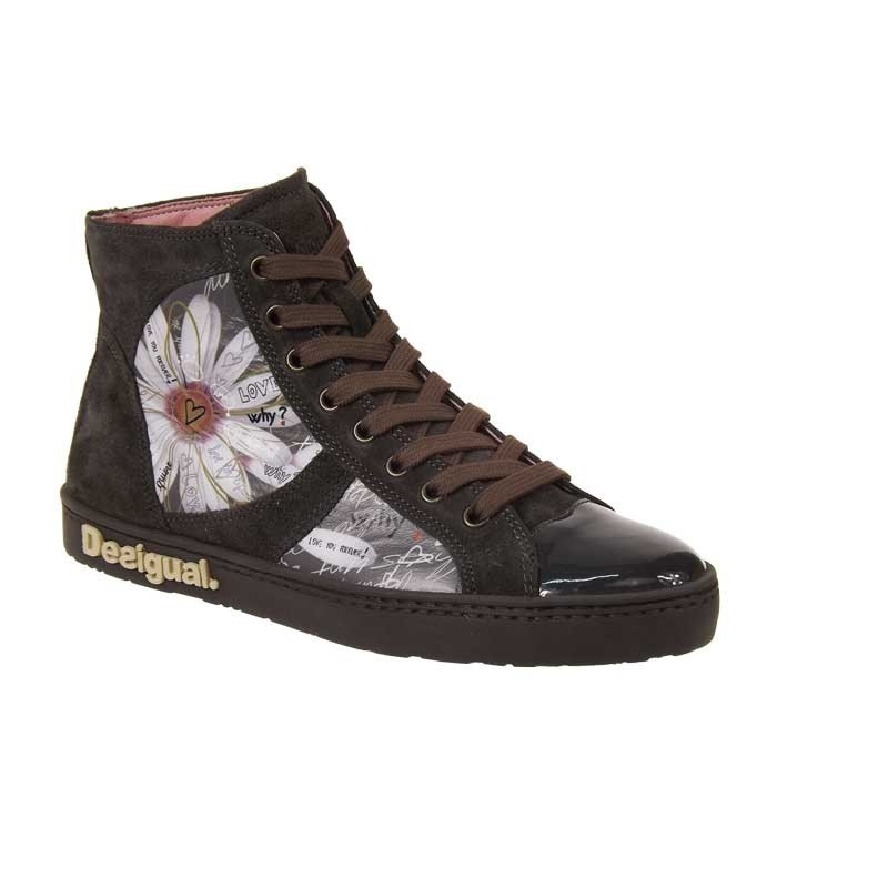 Desigual basket montante, love on pink livraison offerte!