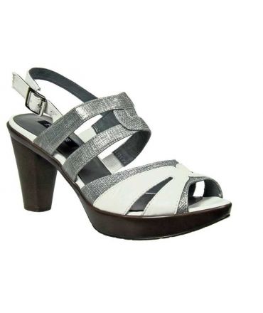Fugitive escarpin Qinoa blanc gris