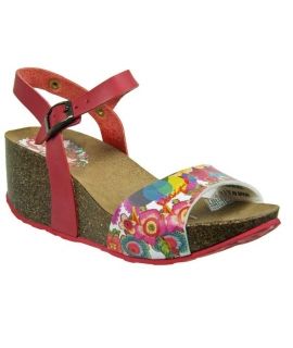 Desigual sandale compensee bio caramelo rouge