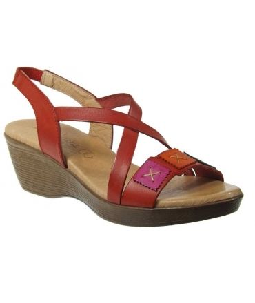 Eva Frutos compensée bride croisée rouge