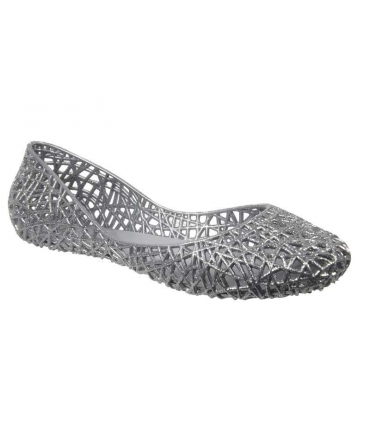 Kelara ballerines plage plastique paillettes argent