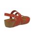 Inter-Bios sandale compensée cuir rouge