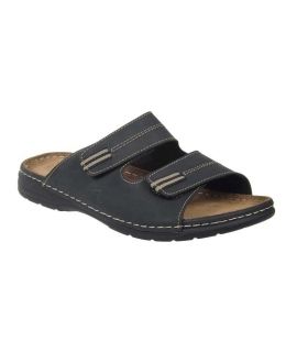 Mule hommes Arizona noir double velcro, Patrizia