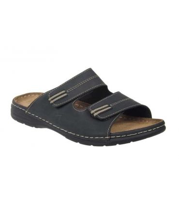 Mule hommes Arizona noir double velcro, Patrizia
