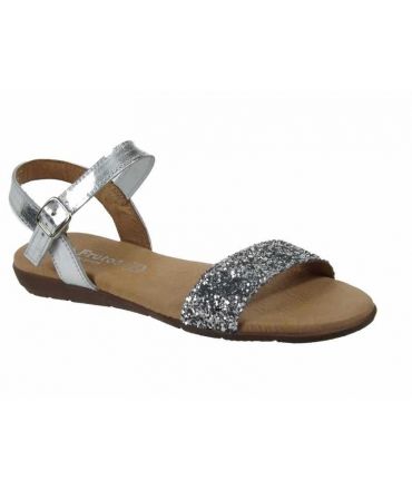 Eva Frutos nu pieds plat confortable GL-7190 -1 argent glitter