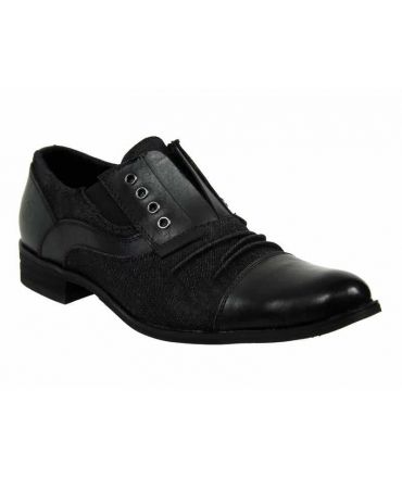 Kdopa Lima noir, soulier ville homme en cuir et toile