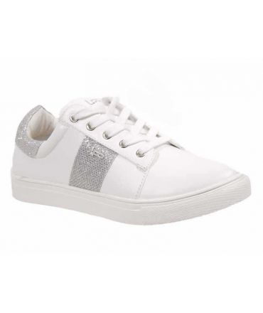 Basket basse LPB Shoes babou blanc argent | Les P'tites Bombes