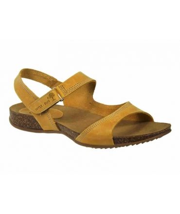 Sandale femme InterBios 4455 jaune, fermeture velcro